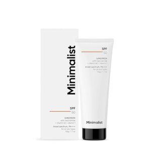 Minimalist Sunscreen - SPF 50 PA++++ Lightweight Niacinamide Broad Spectrum SunCream | No White Cast | Men&Women