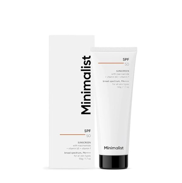 Minimalist Sunscreen - SPF 50 PA++++ Lightweight Niacinamide Broad Spectrum SunCream | No White Cast | Men&Women
