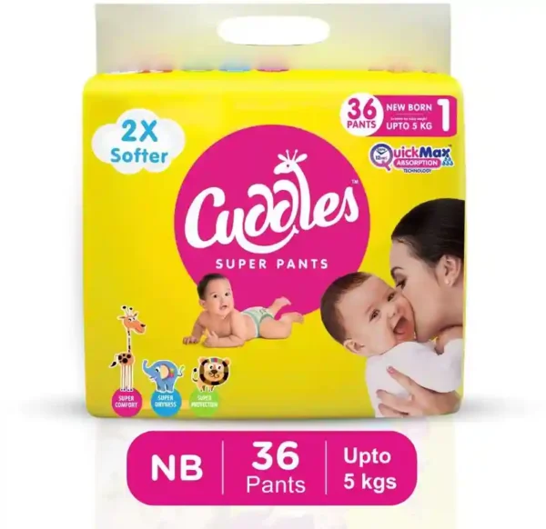 Cuddles - Super Pants Pant Style Diaper - New Born  (36 Pieces)