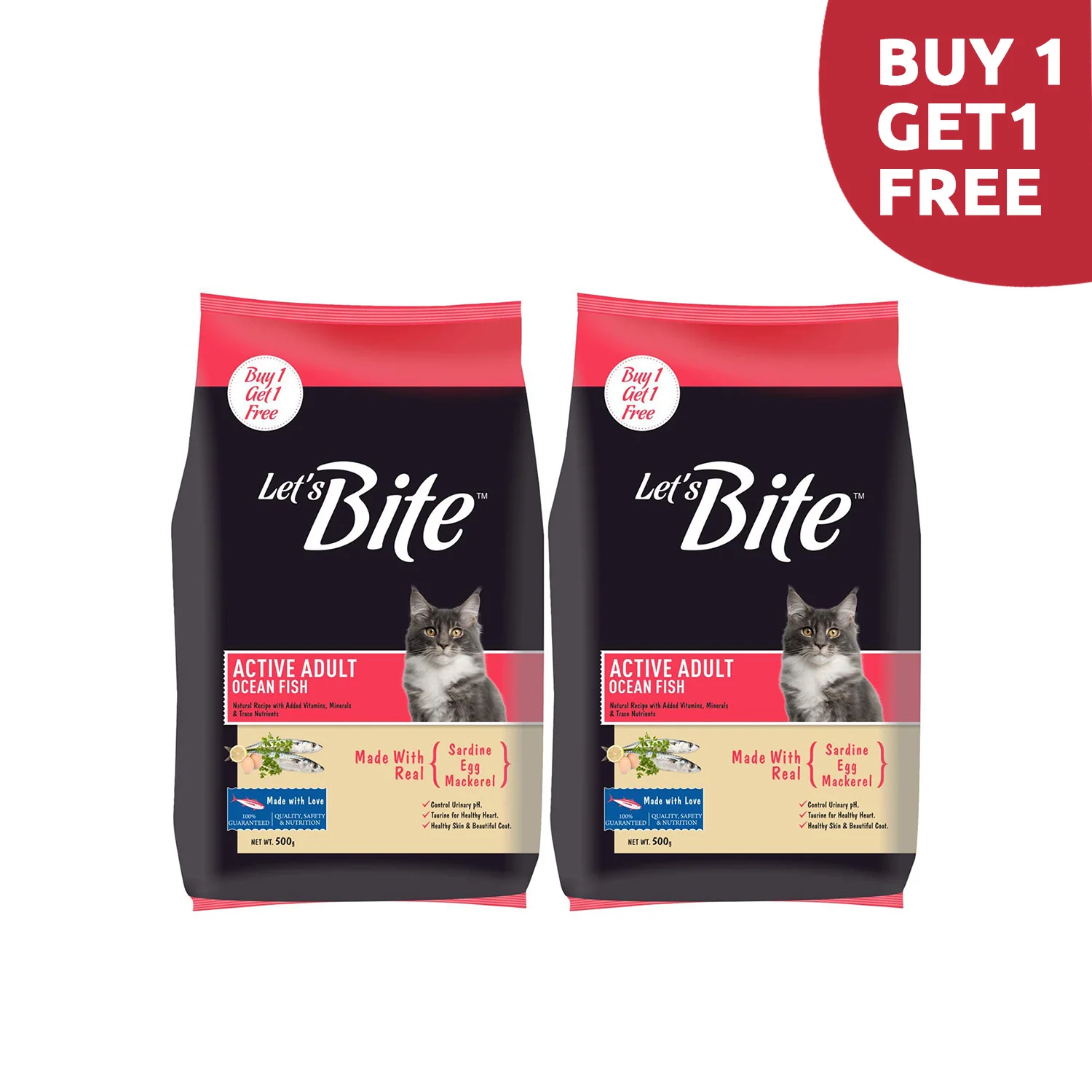 Let’s Bite Active Adult Cat Food - Ocean Fish Flavor (Buy 1 Get 1 Free)