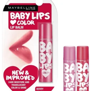 Maybelline New York Baby Lips Tinted Lip Balm - Pink Lolita & Berry Crush (Pack of 2, 8g)
