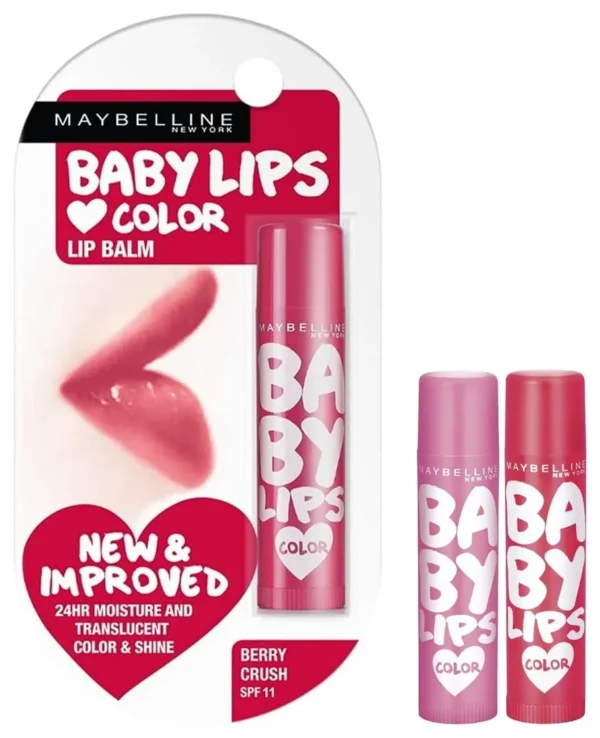 Maybelline New York Baby Lips Tinted Lip Balm - Pink Lolita & Berry Crush (Pack of 2, 8g)